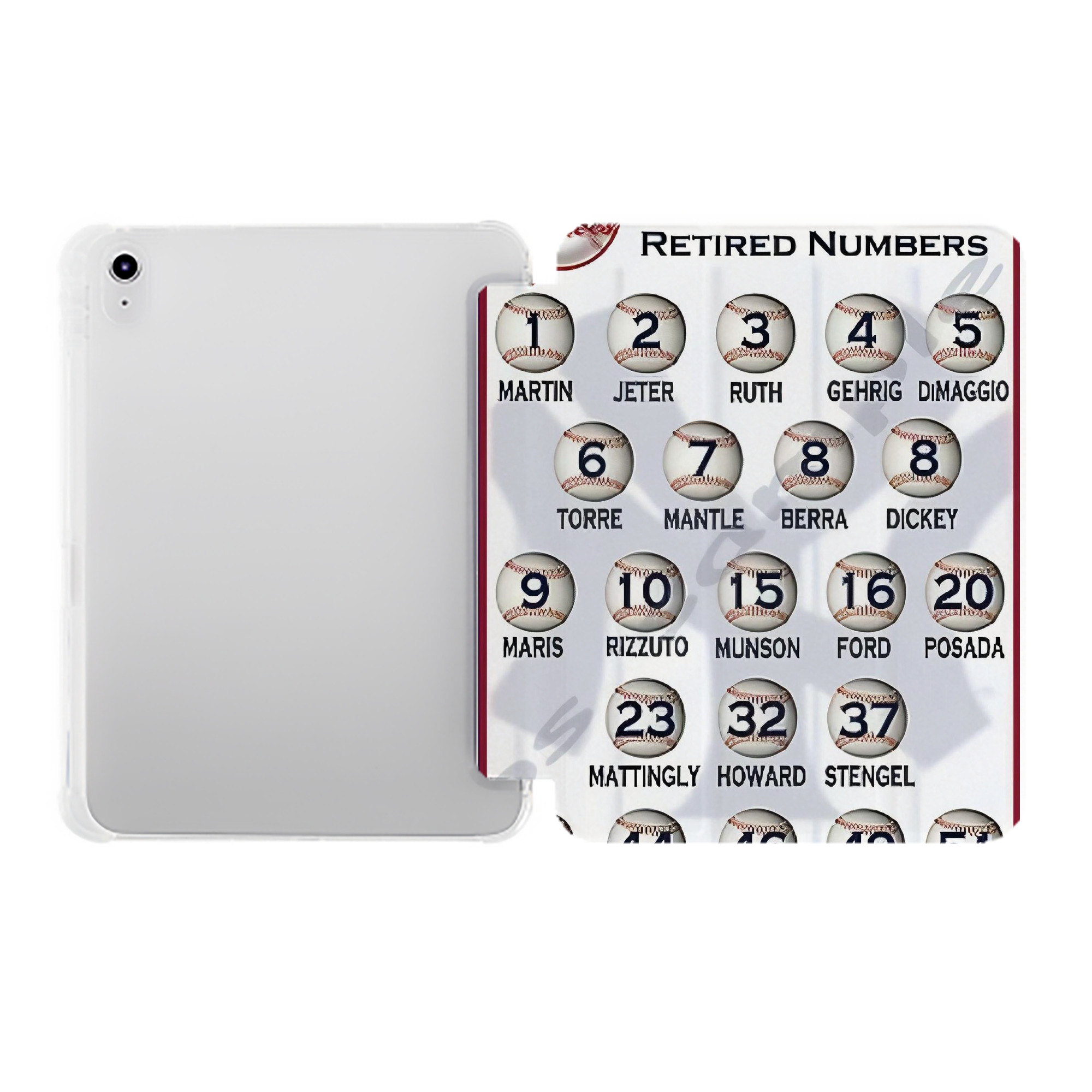 New York Yankees 201 Premium Tri-Fold PU Leather & Silicone IPad Case With Pencil Slot – Fits 9.5,10.5,10.9 – Adjustable Stand, Slim, Protective